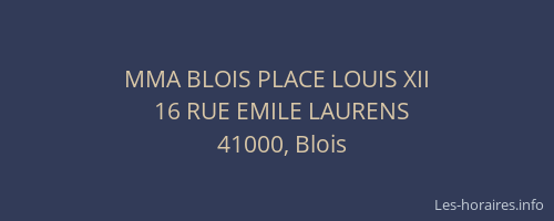 MMA BLOIS PLACE LOUIS XII