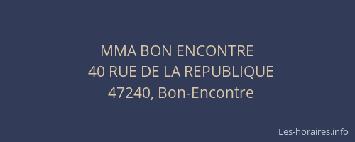 MMA BON ENCONTRE