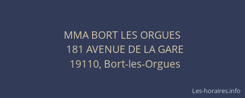 MMA BORT LES ORGUES