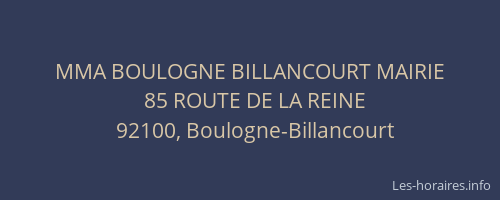 MMA BOULOGNE BILLANCOURT MAIRIE