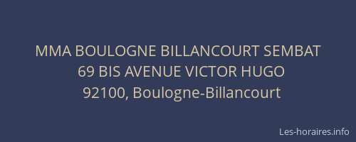 MMA BOULOGNE BILLANCOURT SEMBAT