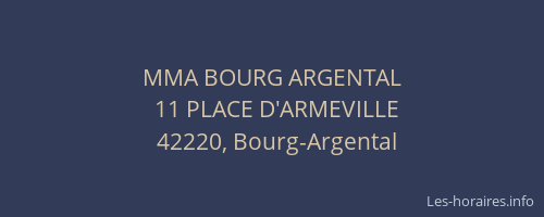 MMA BOURG ARGENTAL