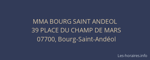 MMA BOURG SAINT ANDEOL