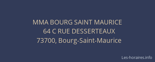 MMA BOURG SAINT MAURICE