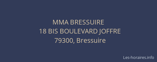 MMA BRESSUIRE