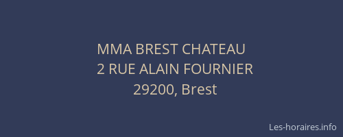MMA BREST CHATEAU
