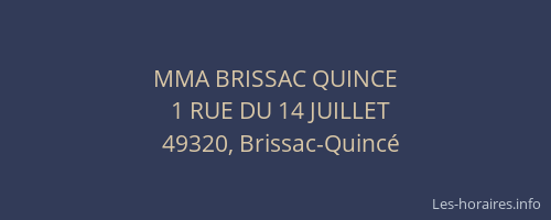 MMA BRISSAC QUINCE