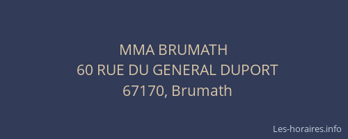 MMA BRUMATH