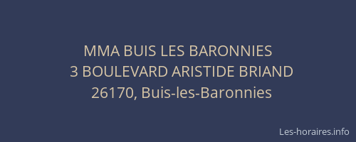 MMA BUIS LES BARONNIES