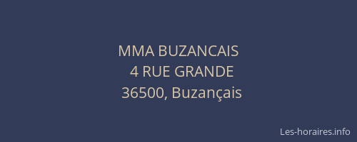 MMA BUZANCAIS
