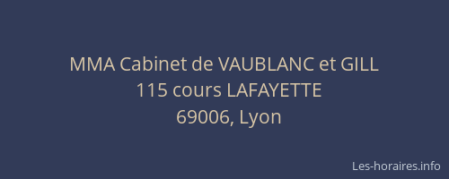 MMA Cabinet de VAUBLANC et GILL