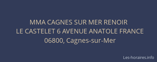 MMA CAGNES SUR MER RENOIR