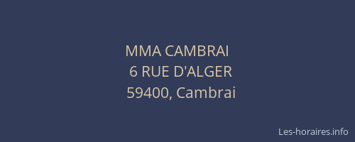 MMA CAMBRAI