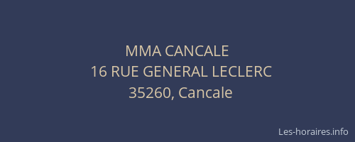 MMA CANCALE