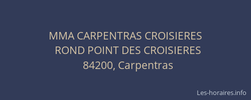 MMA CARPENTRAS CROISIERES