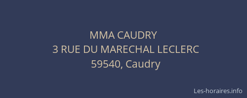 MMA CAUDRY