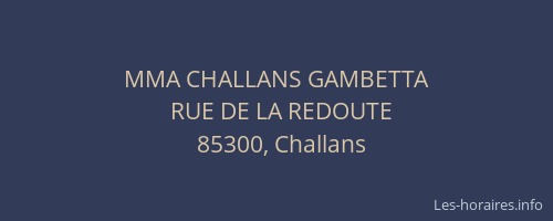 MMA CHALLANS GAMBETTA
