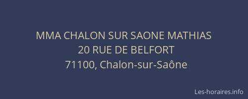 MMA CHALON SUR SAONE MATHIAS