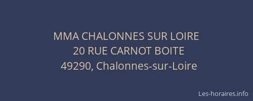 MMA CHALONNES SUR LOIRE