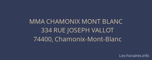 MMA CHAMONIX MONT BLANC