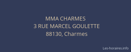 MMA CHARMES