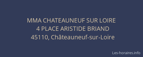 MMA CHATEAUNEUF SUR LOIRE