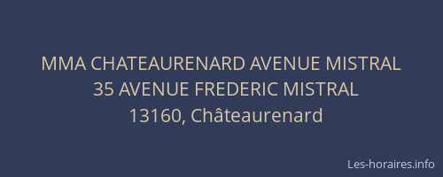 MMA CHATEAURENARD AVENUE MISTRAL