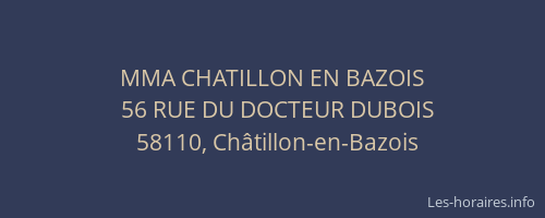 MMA CHATILLON EN BAZOIS