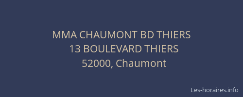 MMA CHAUMONT BD THIERS