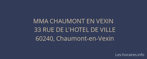 MMA CHAUMONT EN VEXIN