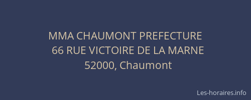 MMA CHAUMONT PREFECTURE