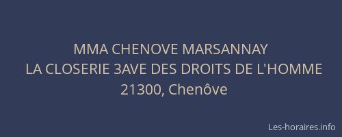 MMA CHENOVE MARSANNAY