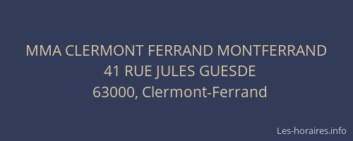 MMA CLERMONT FERRAND MONTFERRAND