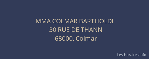 MMA COLMAR BARTHOLDI