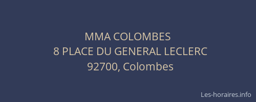 MMA COLOMBES