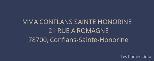 MMA CONFLANS SAINTE HONORINE