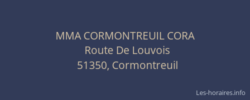 MMA CORMONTREUIL CORA