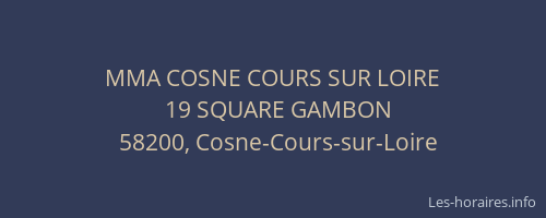 MMA COSNE COURS SUR LOIRE