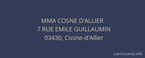 MMA COSNE D'ALLIER