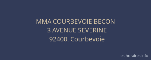 MMA COURBEVOIE BECON
