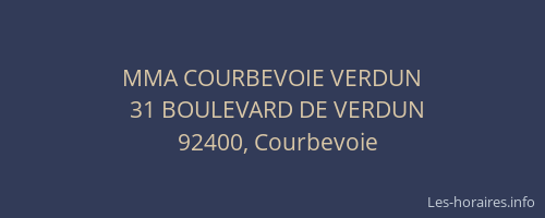 MMA COURBEVOIE VERDUN