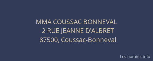 MMA COUSSAC BONNEVAL