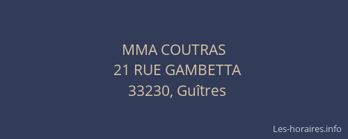 MMA COUTRAS