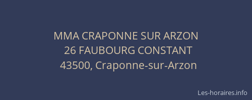 MMA CRAPONNE SUR ARZON