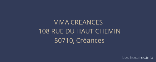 MMA CREANCES