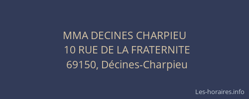 MMA DECINES CHARPIEU