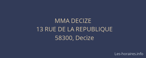 MMA DECIZE