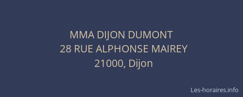 MMA DIJON DUMONT