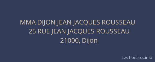 MMA DIJON JEAN JACQUES ROUSSEAU