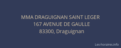 MMA DRAGUIGNAN SAINT LEGER